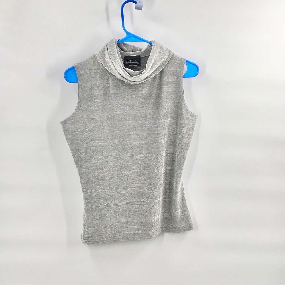 ACW Design Cowl Neck Rank Party Dhimmer Top M